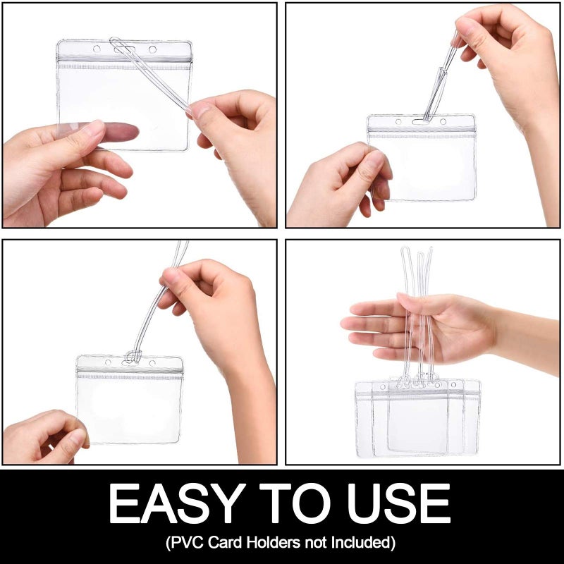 Inovat 100 Pack 6 Inch Premium Clear Plastic Luggage Loop Straps/Worm Loops for Luggage Tags - Image 4